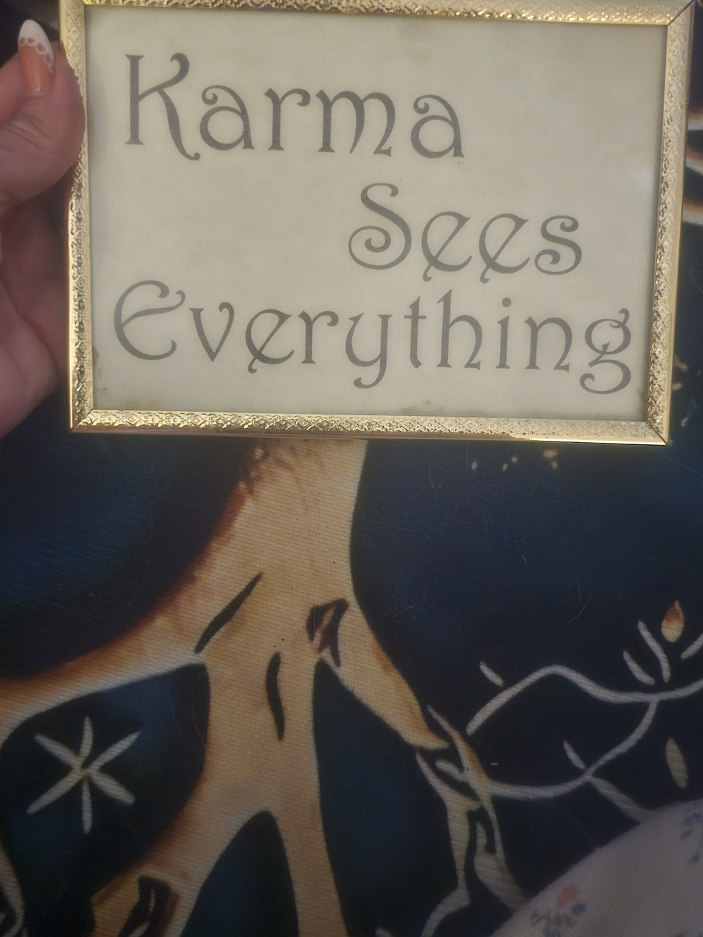 Gold Framed "Karma Sees Everything" Wall Sign - Decorative Home Wall Decor